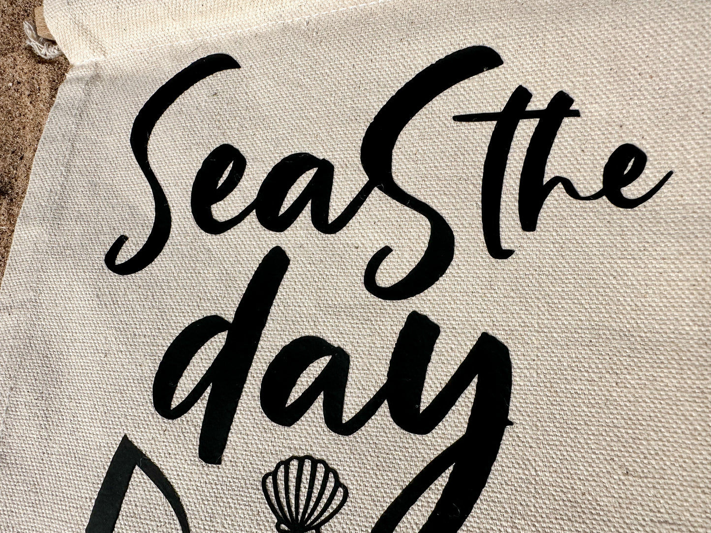 Seas the day devon way canvas banner