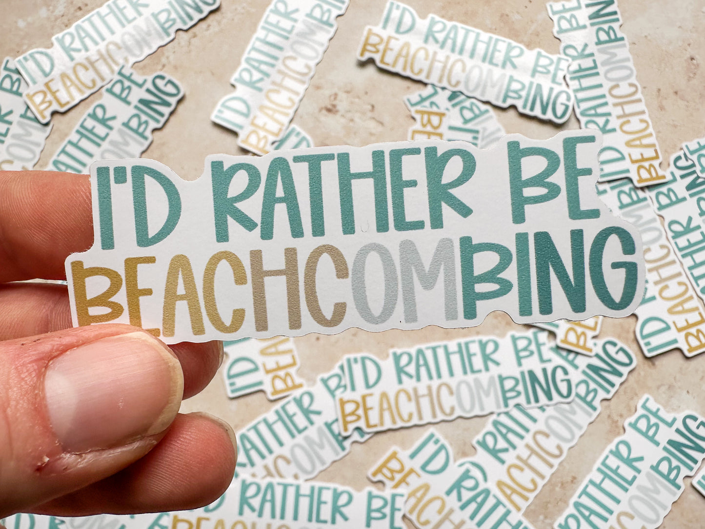 I’d rather be beachcombing sticker