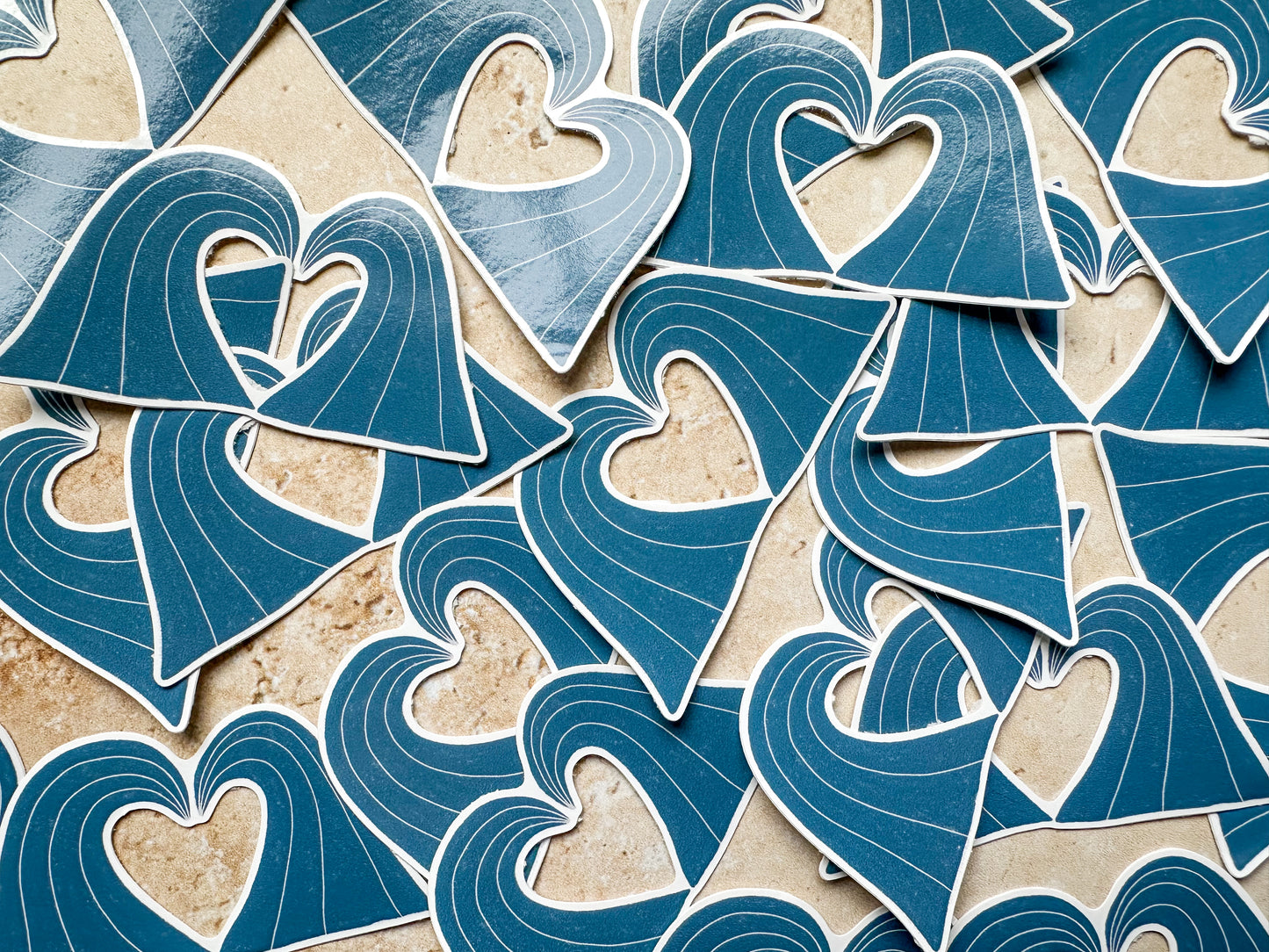 Wave heart sticker