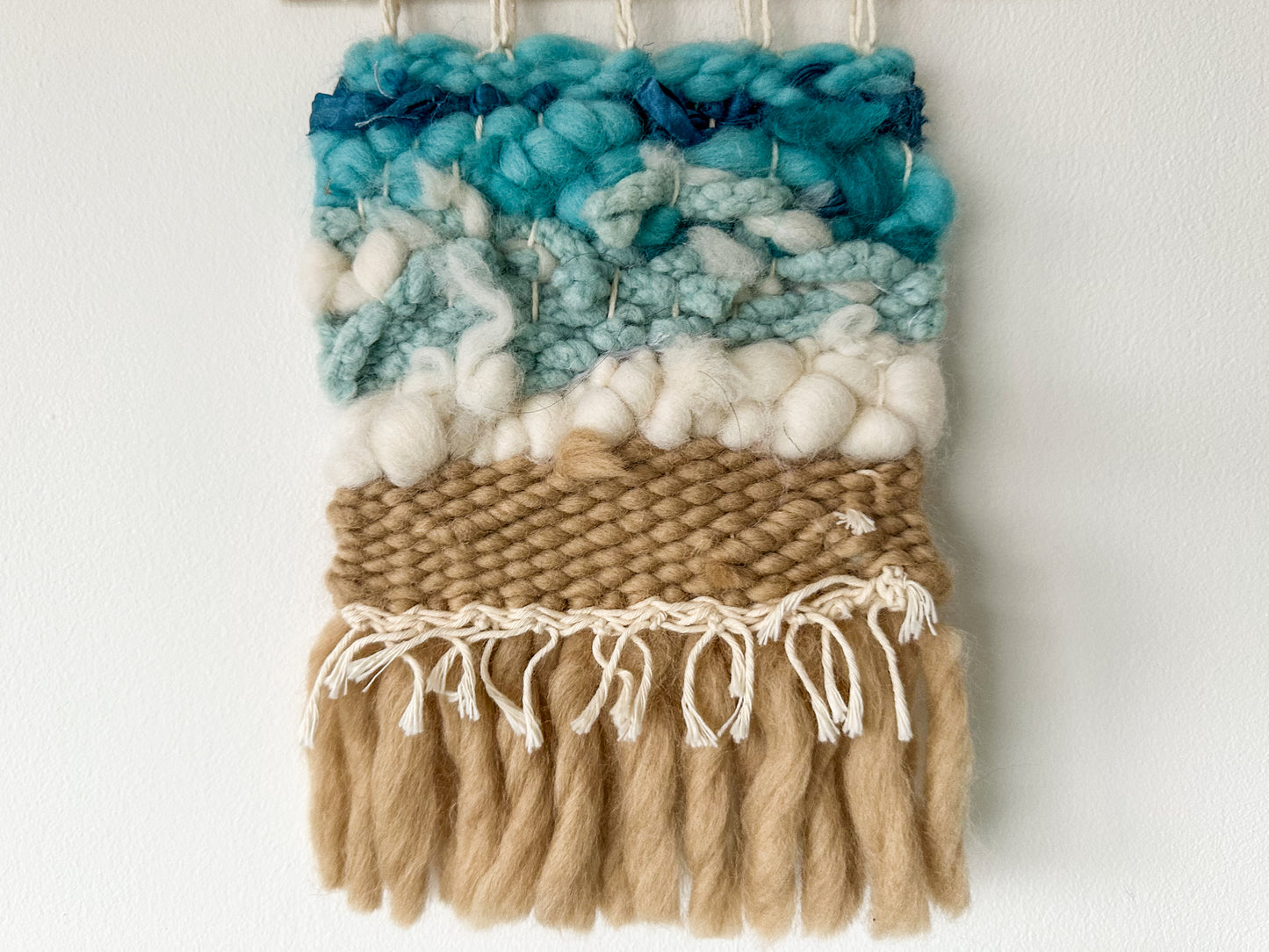 Handwoven Seascape Wall Hanging – Coastal Fiber Art