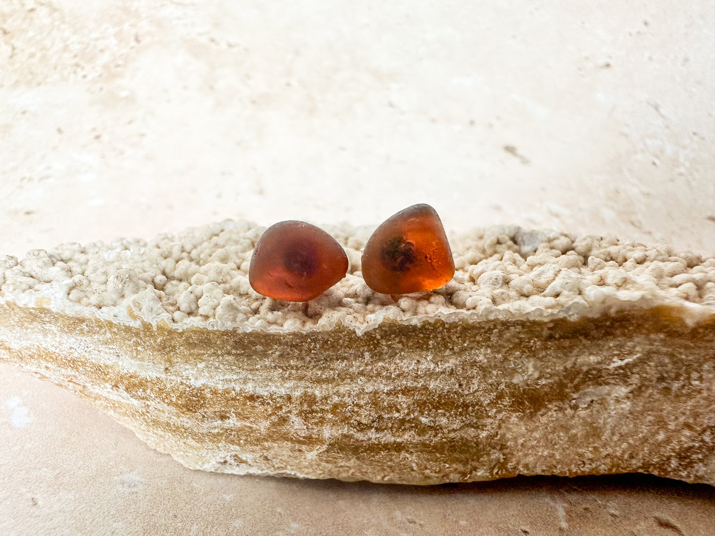 Sea glass earring studs