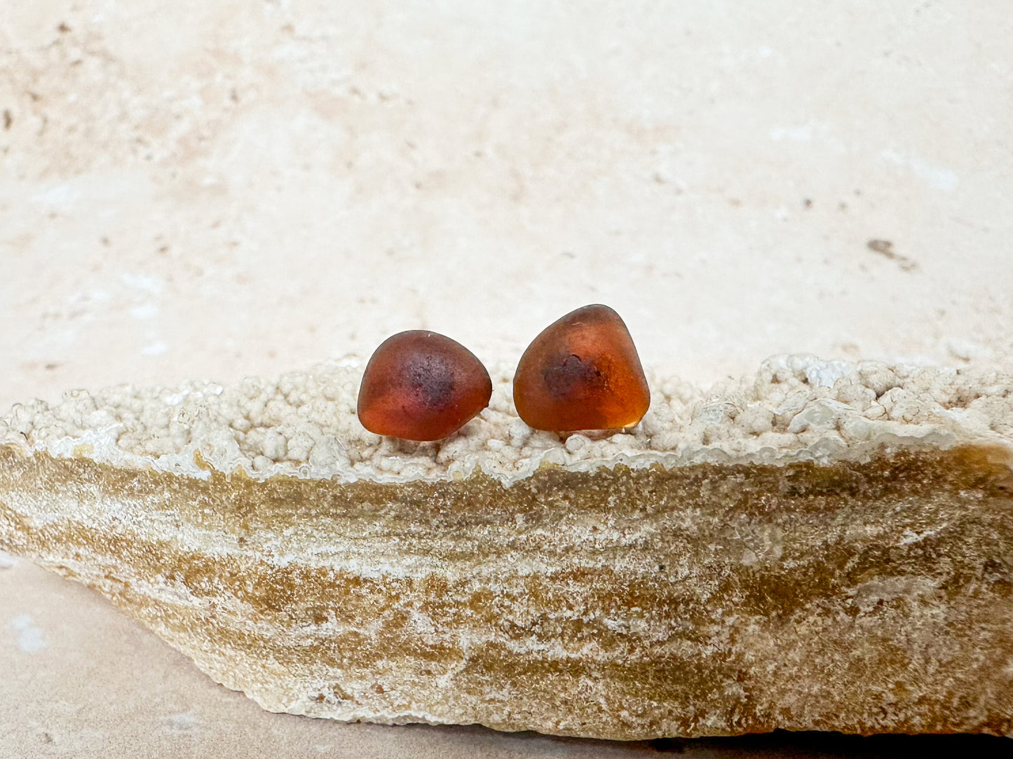 Sea glass earring studs