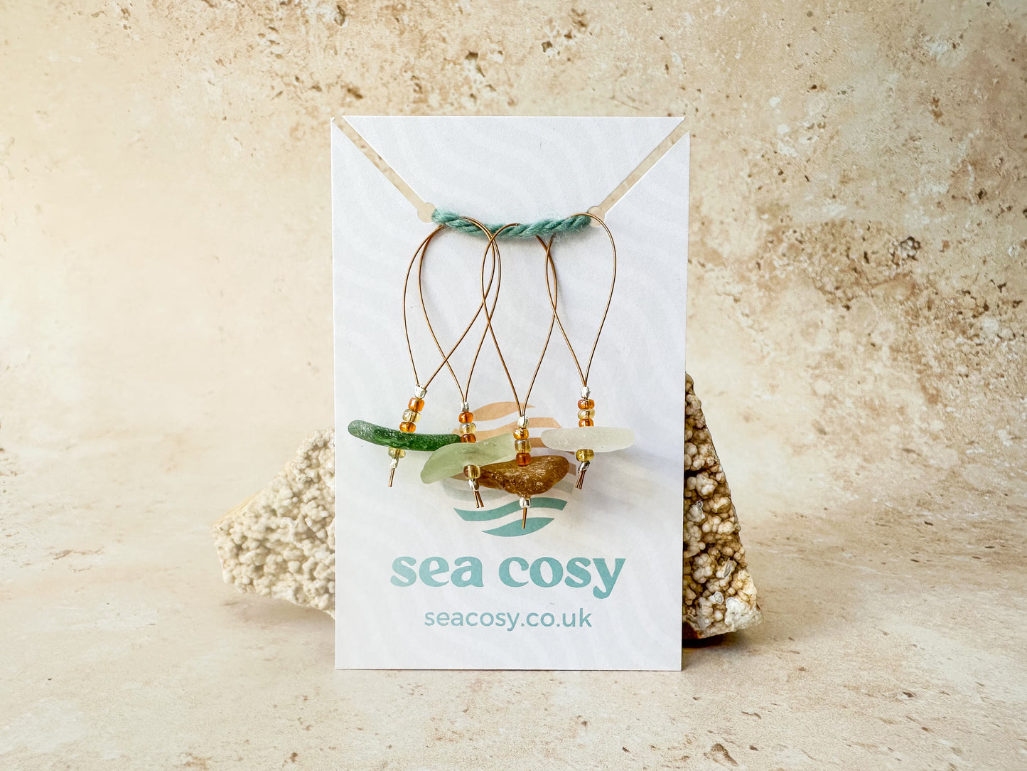 Sea glass knitting stitch markers