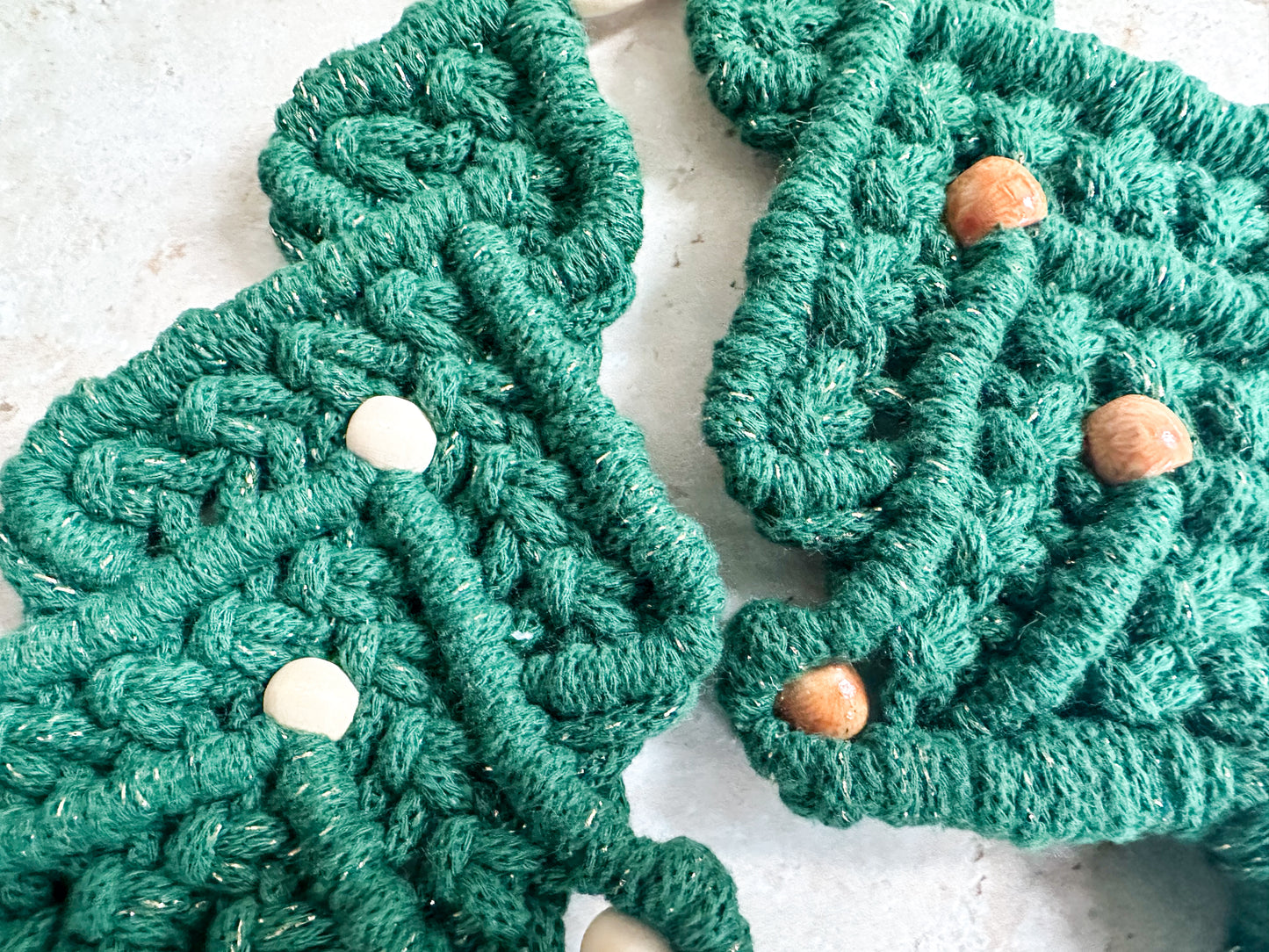 CLEARANCE Macrame Christmas trees medium