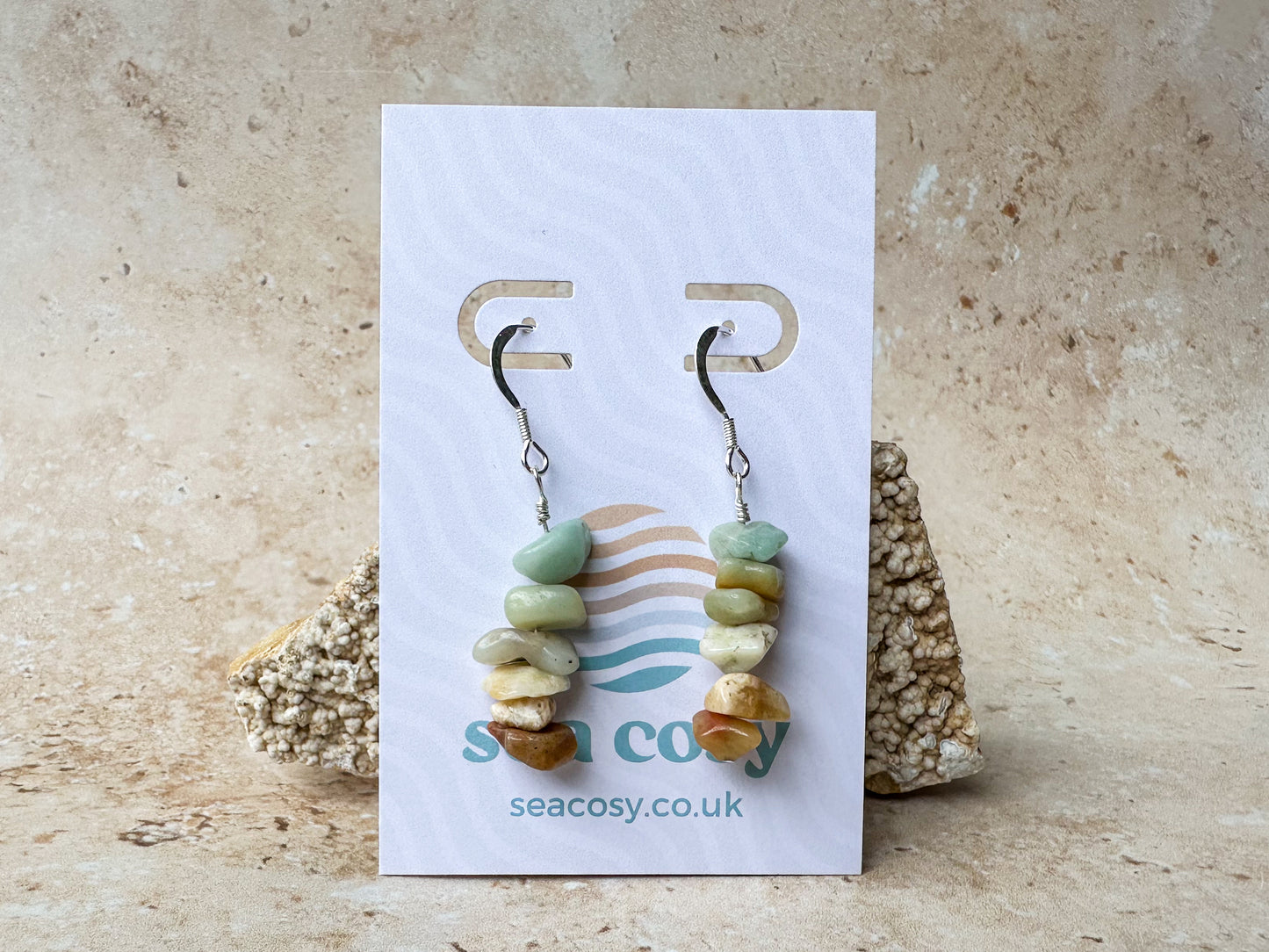 Sea shore amazonite earrings