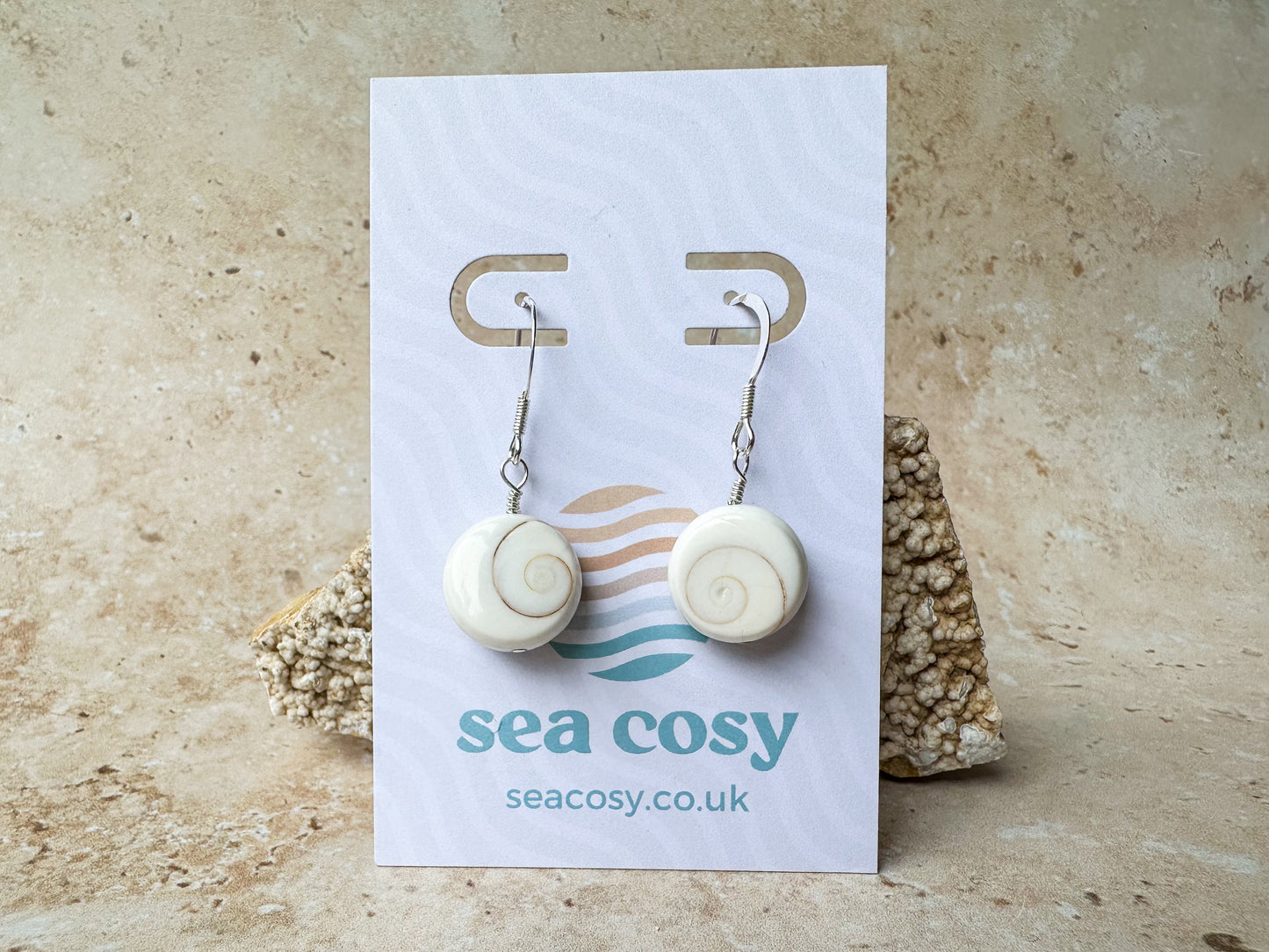 Shiva eye shell earrings