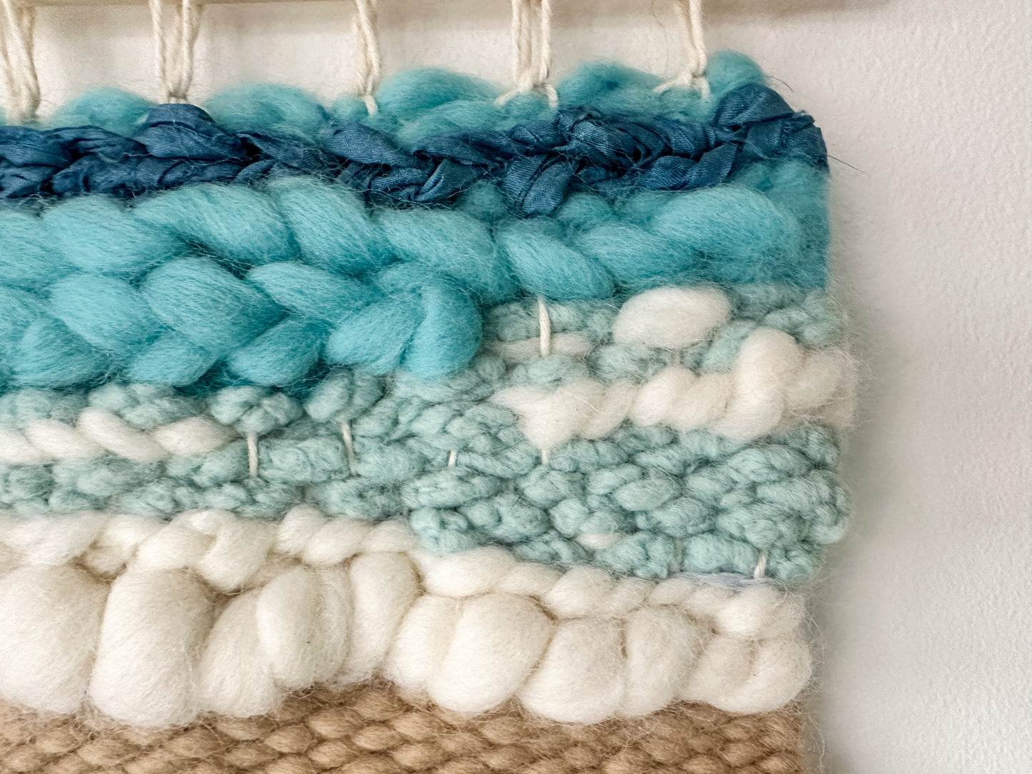 Handwoven Seascape Wall Hanging – Coastal Fiber Art