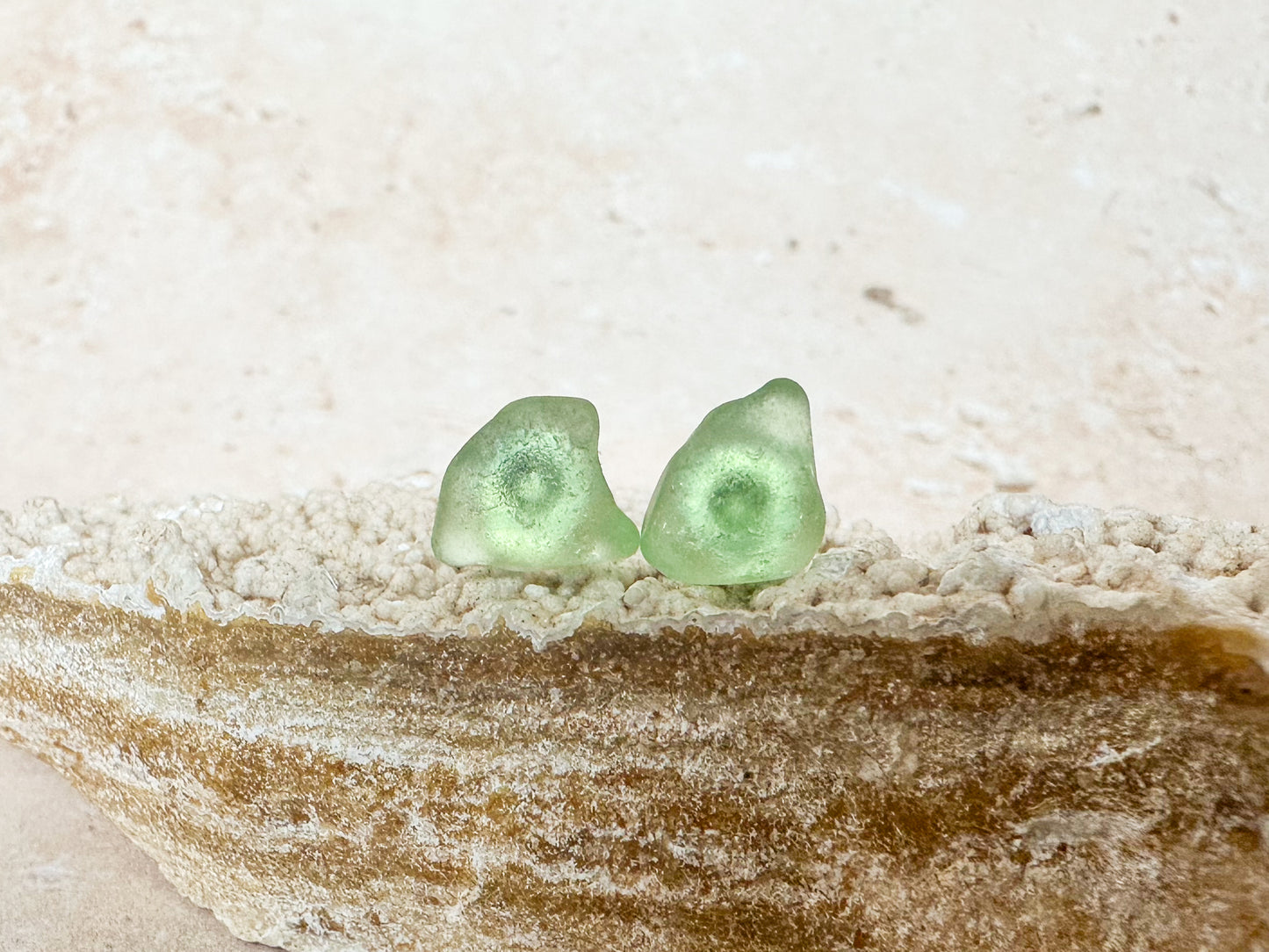 Sea glass earring studs