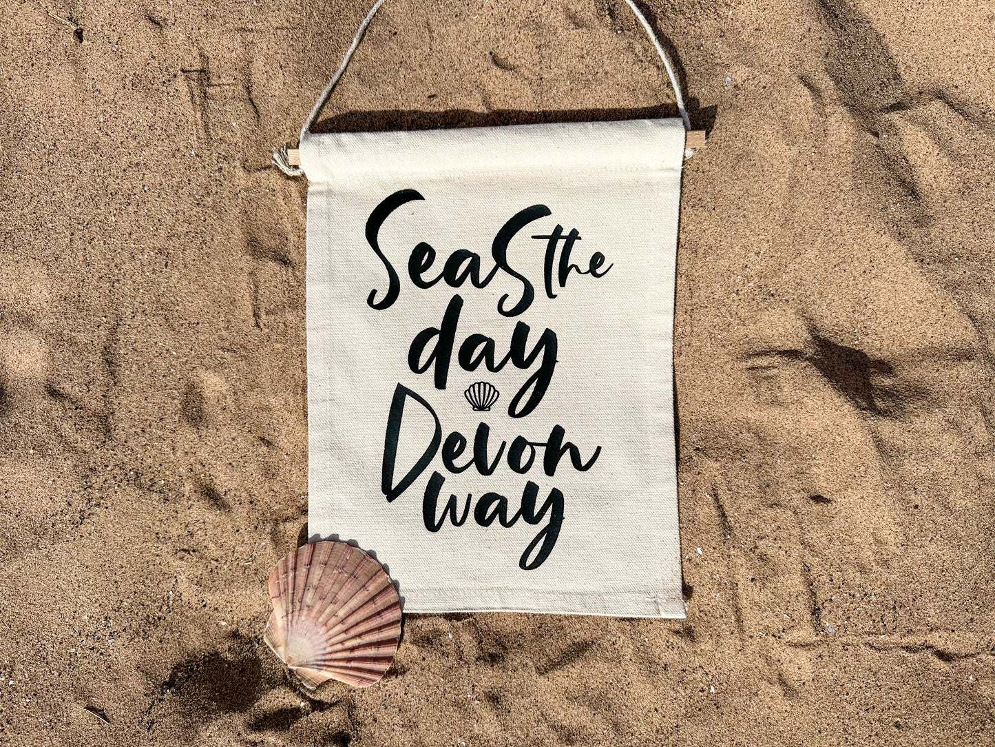 Seas the day devon way canvas banner