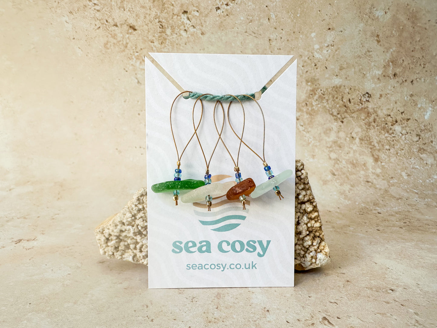 Sea glass knitting stitch markers