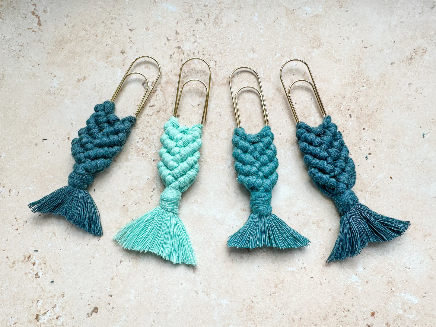 Mermaid tail macrame bookmark