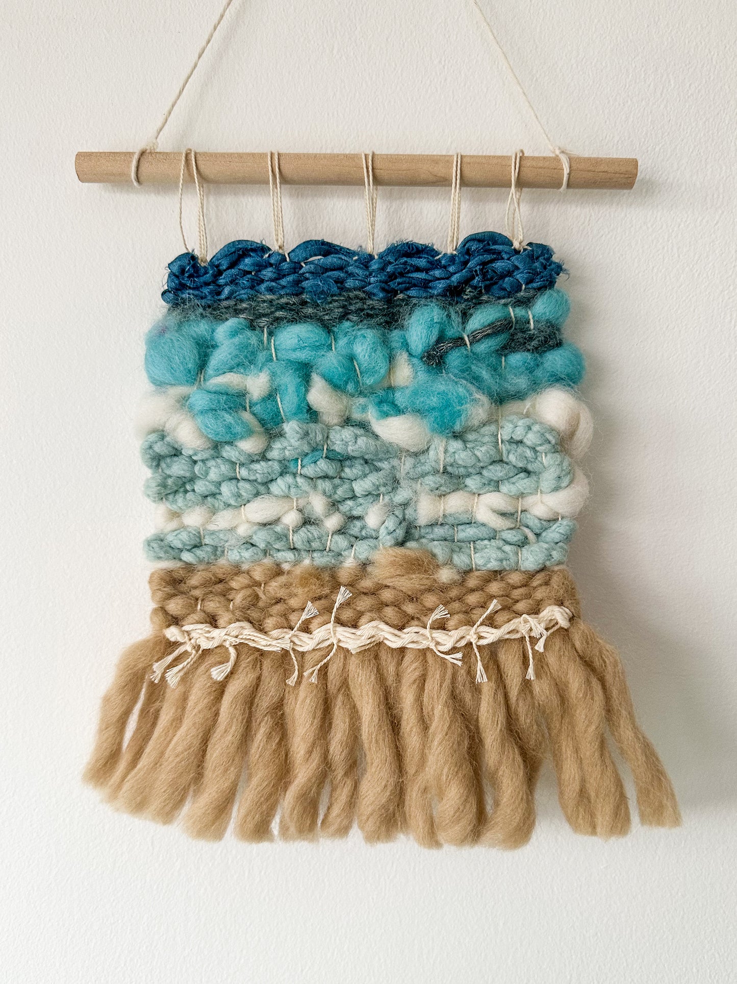 Handwoven Seascape Wall Hanging – Coastal Fiber Art