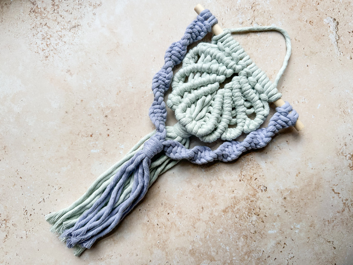 Macrame scallop shell wall hanging