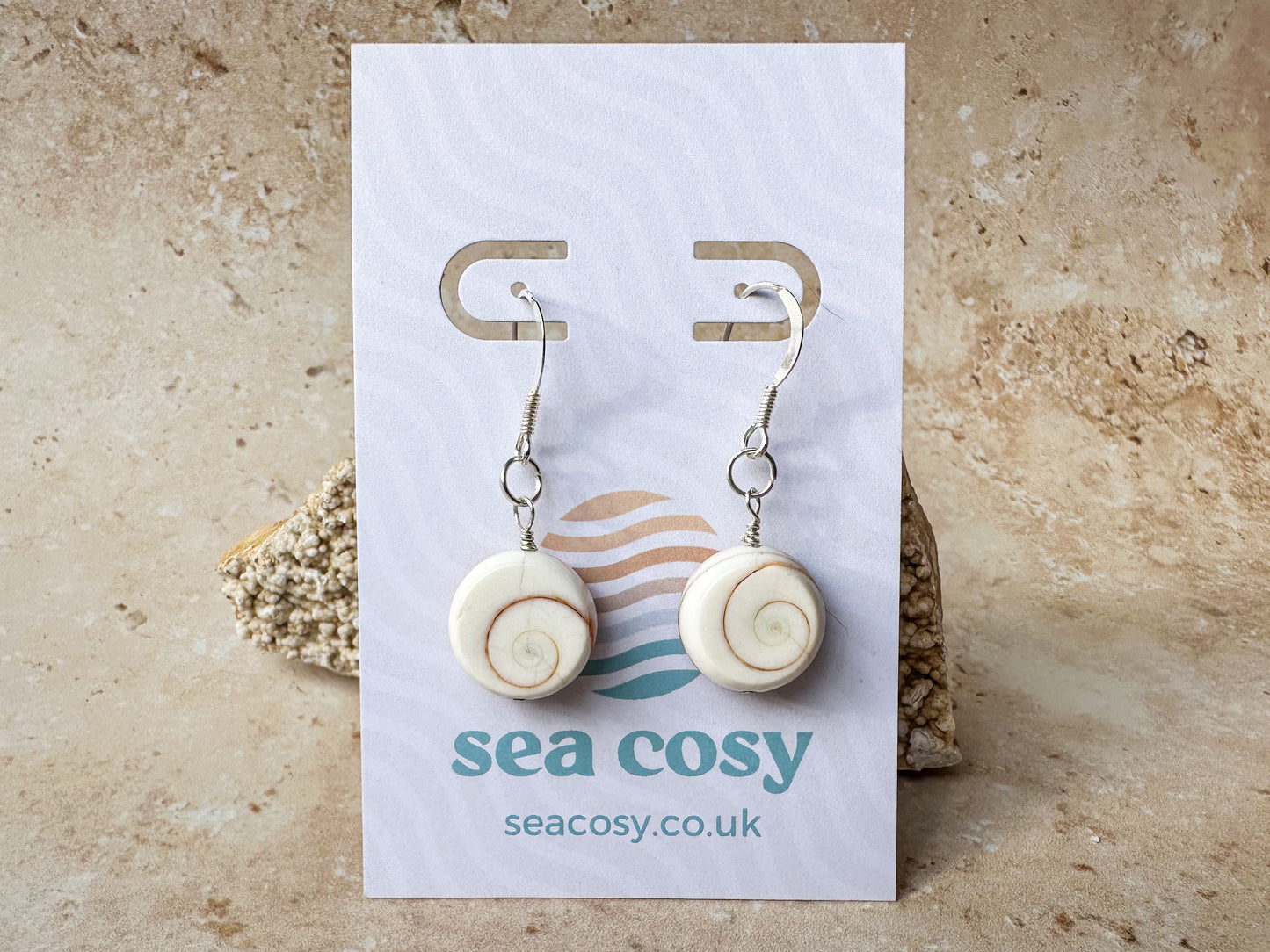 Shiva eye shell earrings