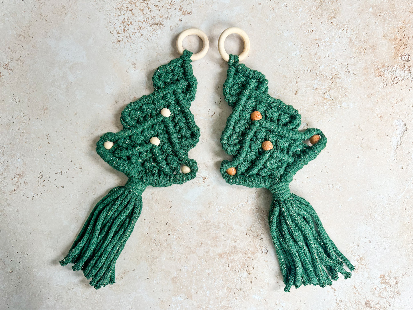 CLEARANCE Macrame Christmas trees medium