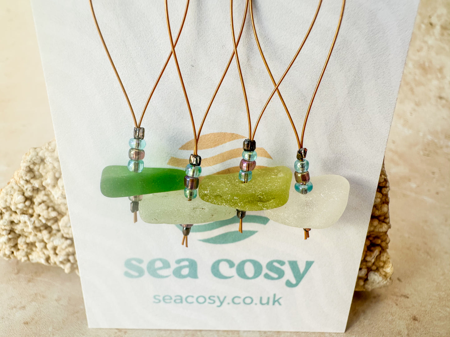 Sea glass knitting stitch markers