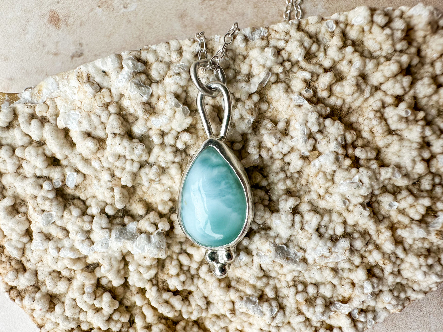 Ocean in a drop larimar necklace (with or without chain)