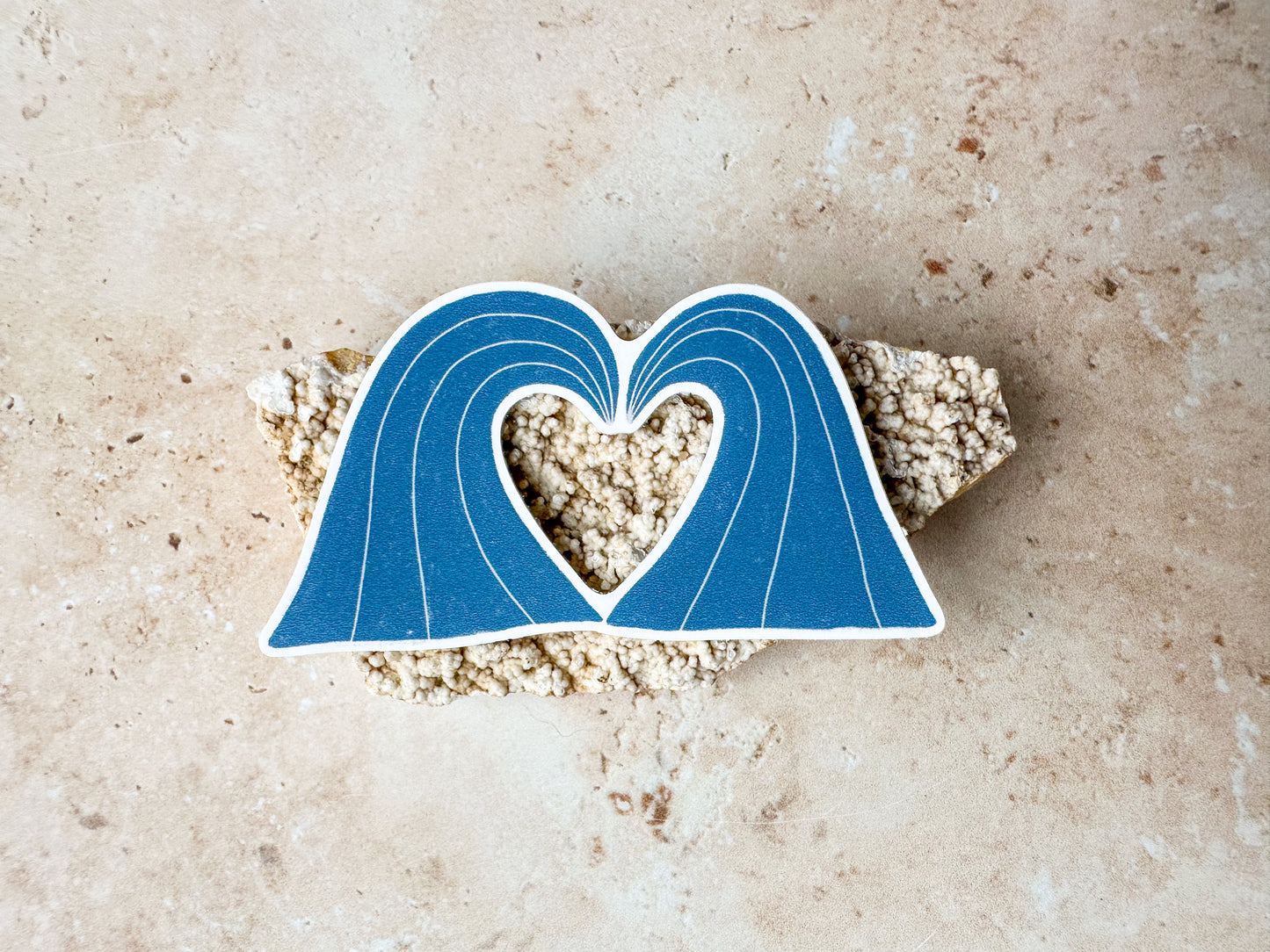 Wave heart sticker