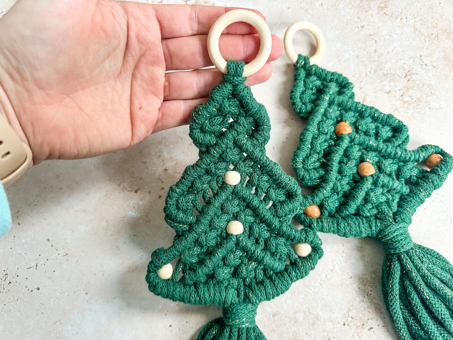 CLEARANCE Macrame Christmas trees medium