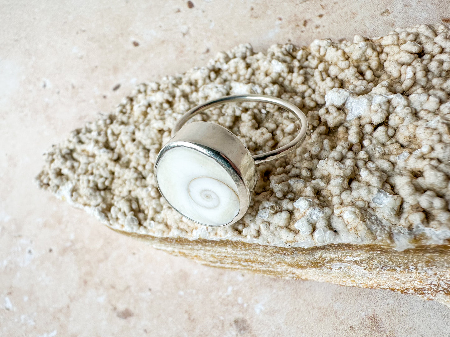 Shiva eye sea shell ring, size R 1/2
