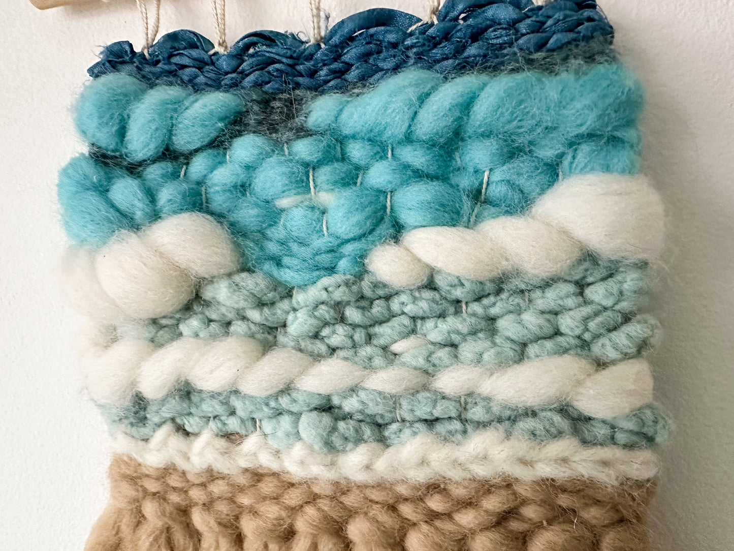 Handwoven Seascape Wall Hanging – Coastal Fiber Art