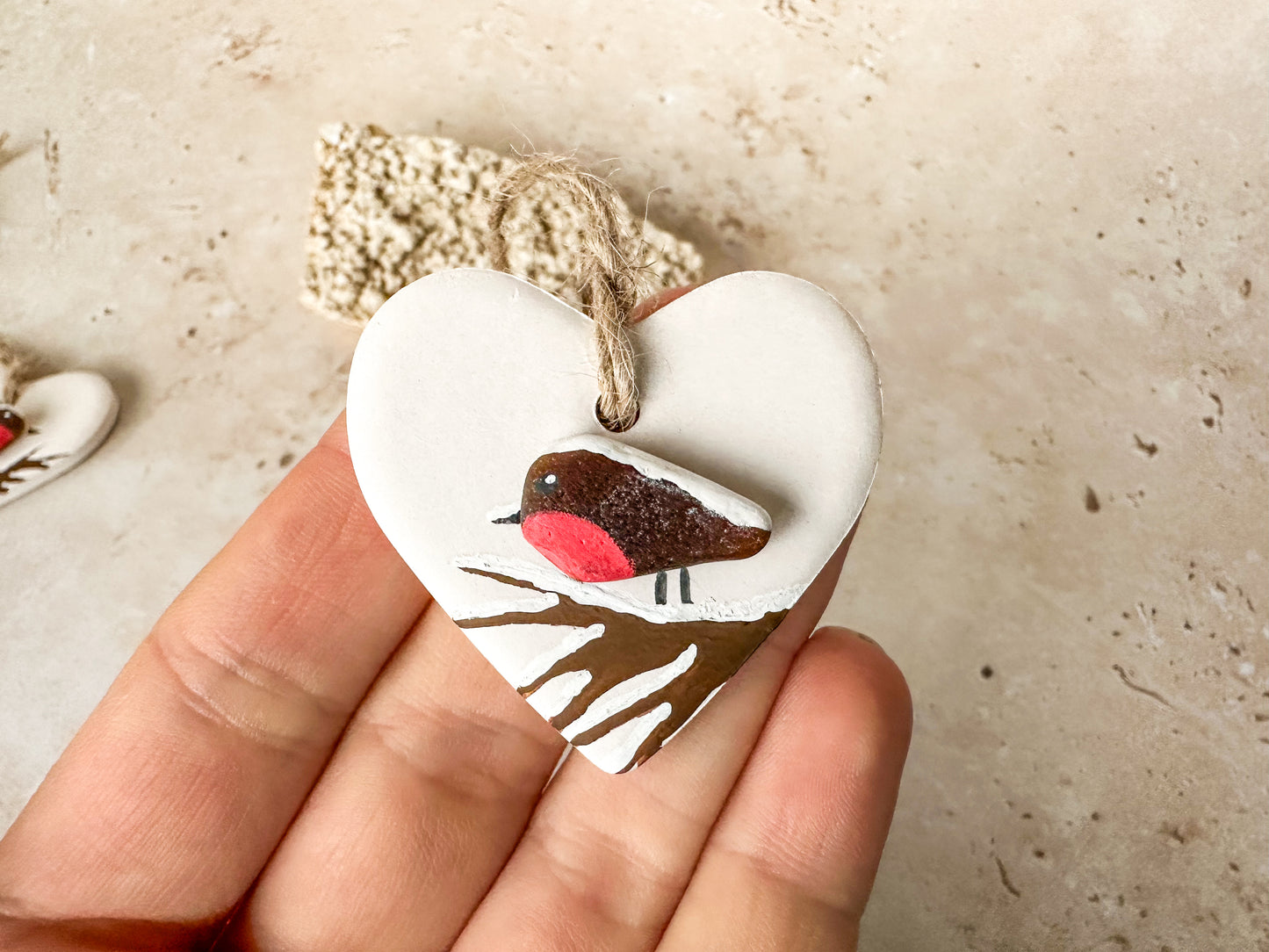 Sea glass robin ornament