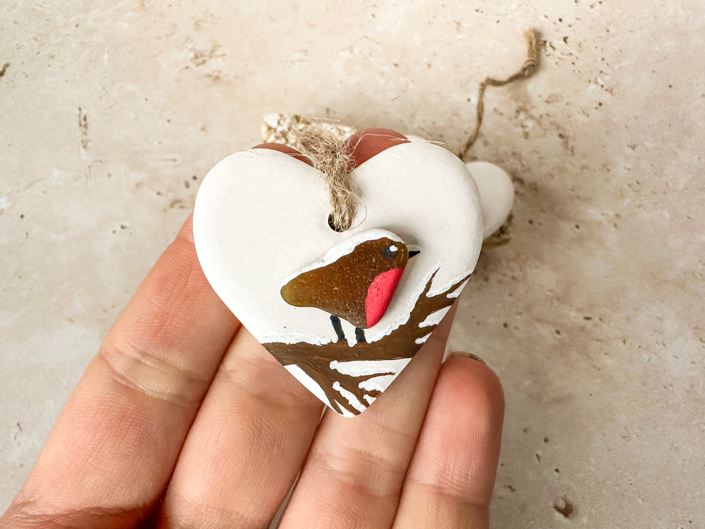 Sea glass robin ornament
