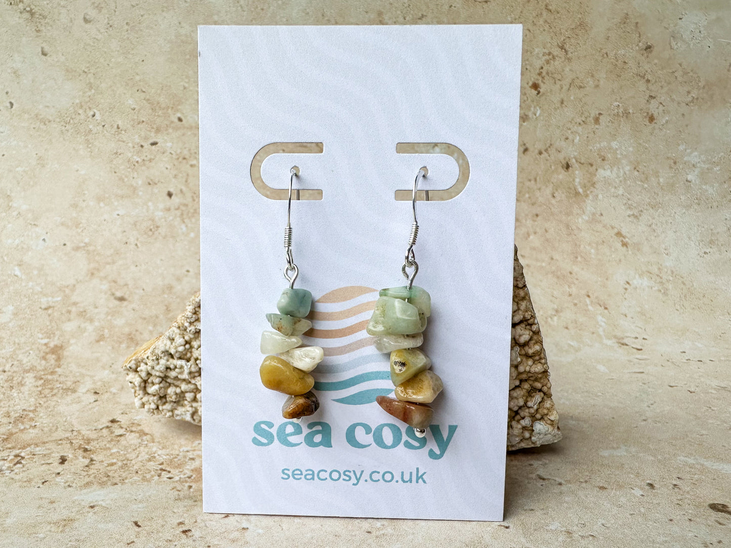 Sea shore amazonite earrings