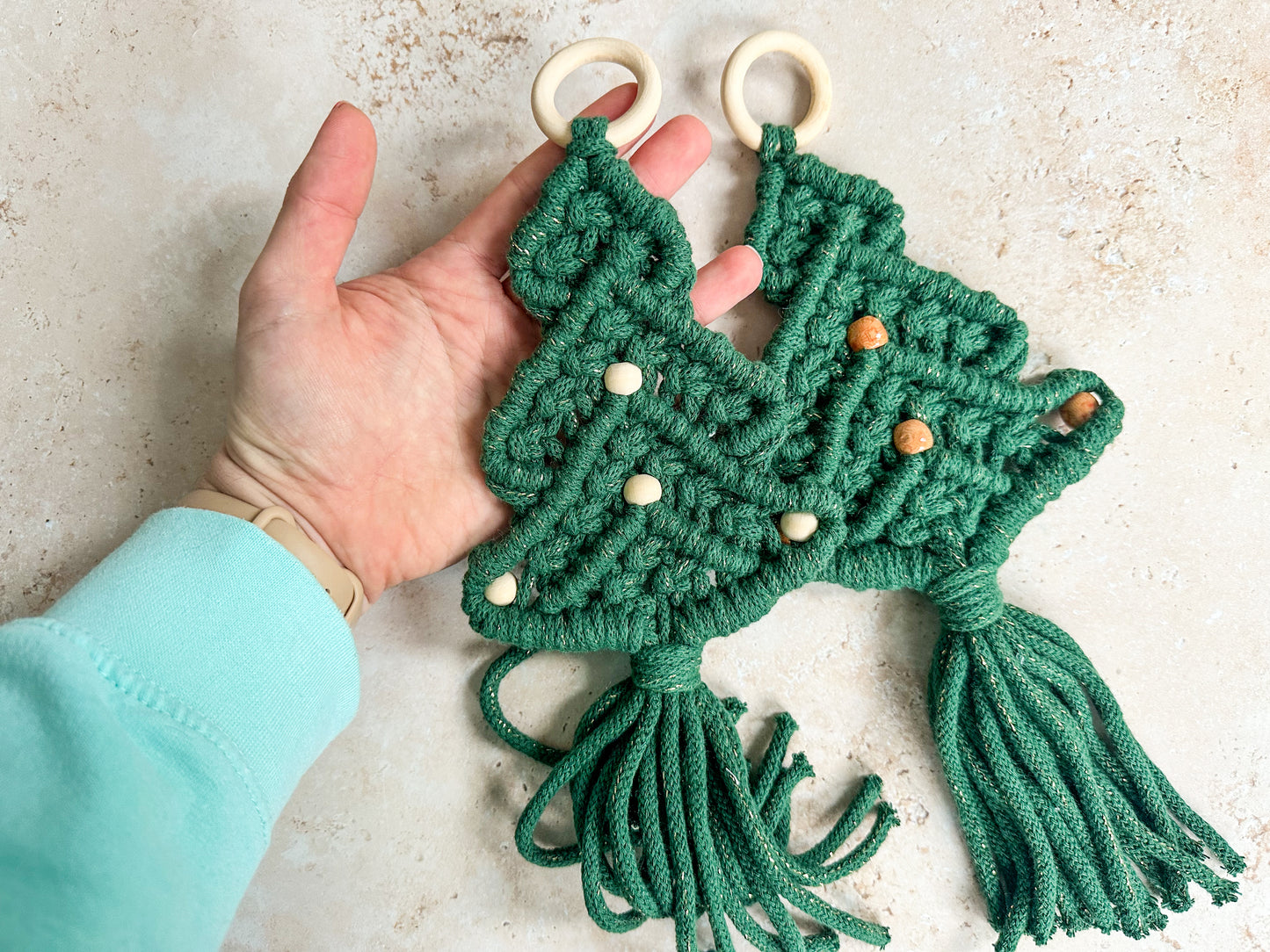 CLEARANCE Macrame Christmas trees medium