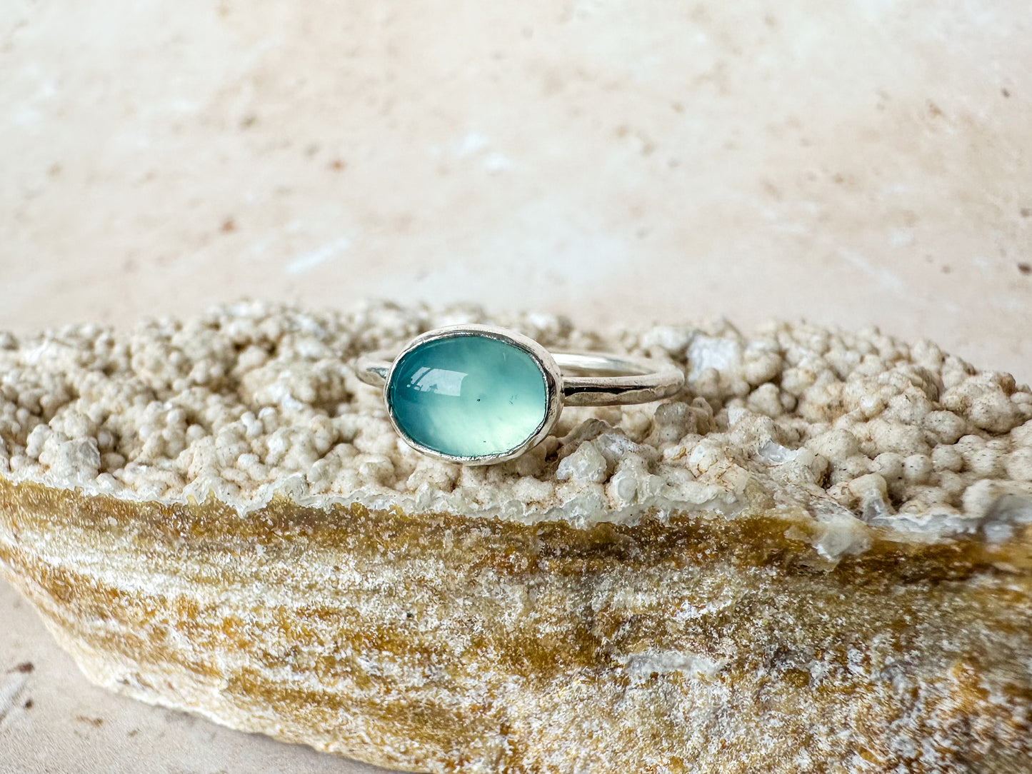 Blue chalcedony ring size L 1/2