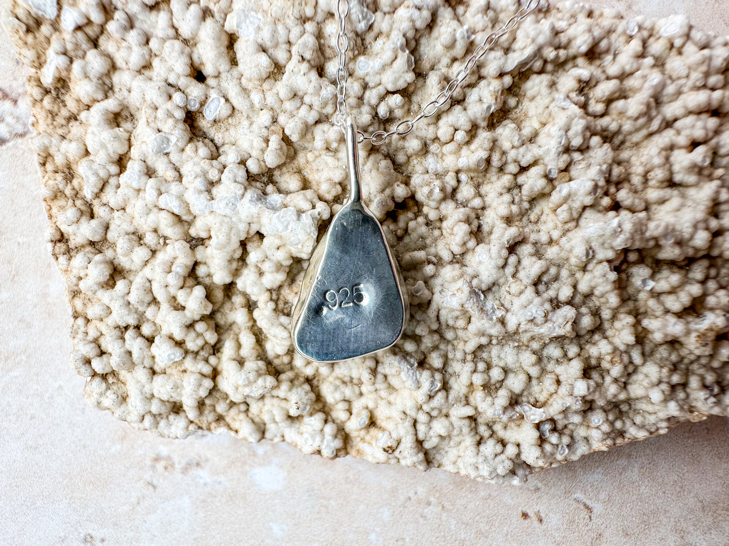 Seafoam sea glass necklace (with or without chain)