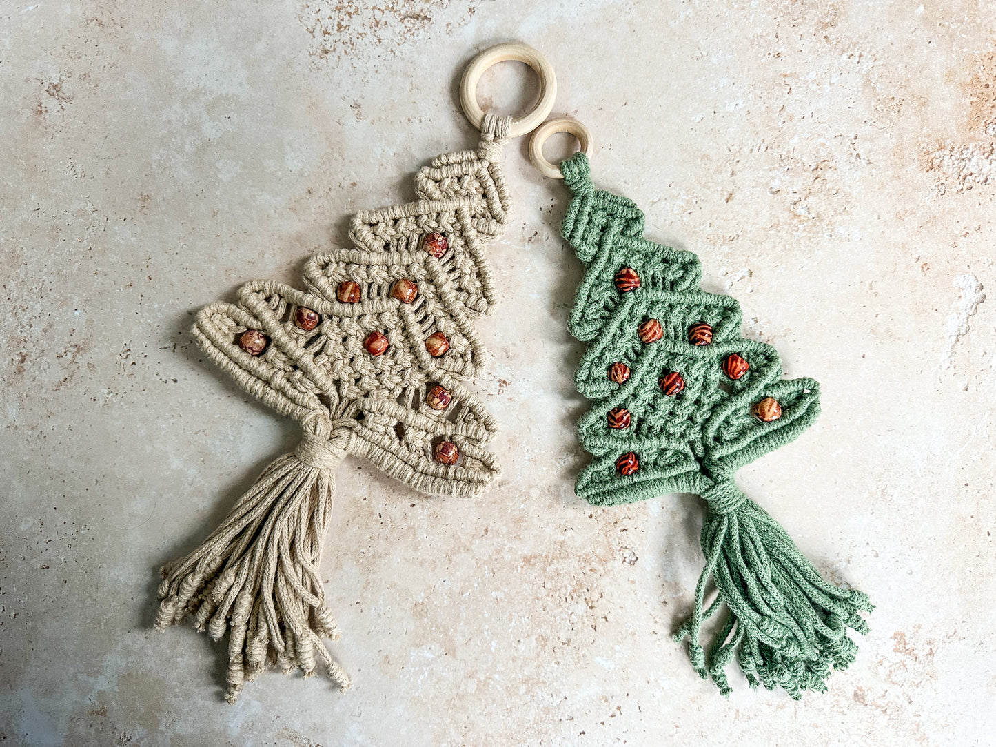 CLEARANCE Macrame Christmas trees large