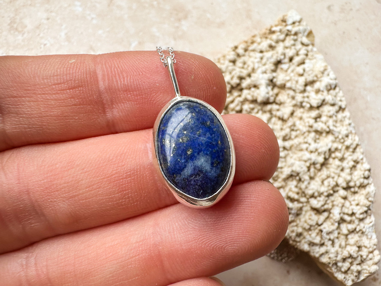 Night sky lapis lazuli necklace (with or without chain)