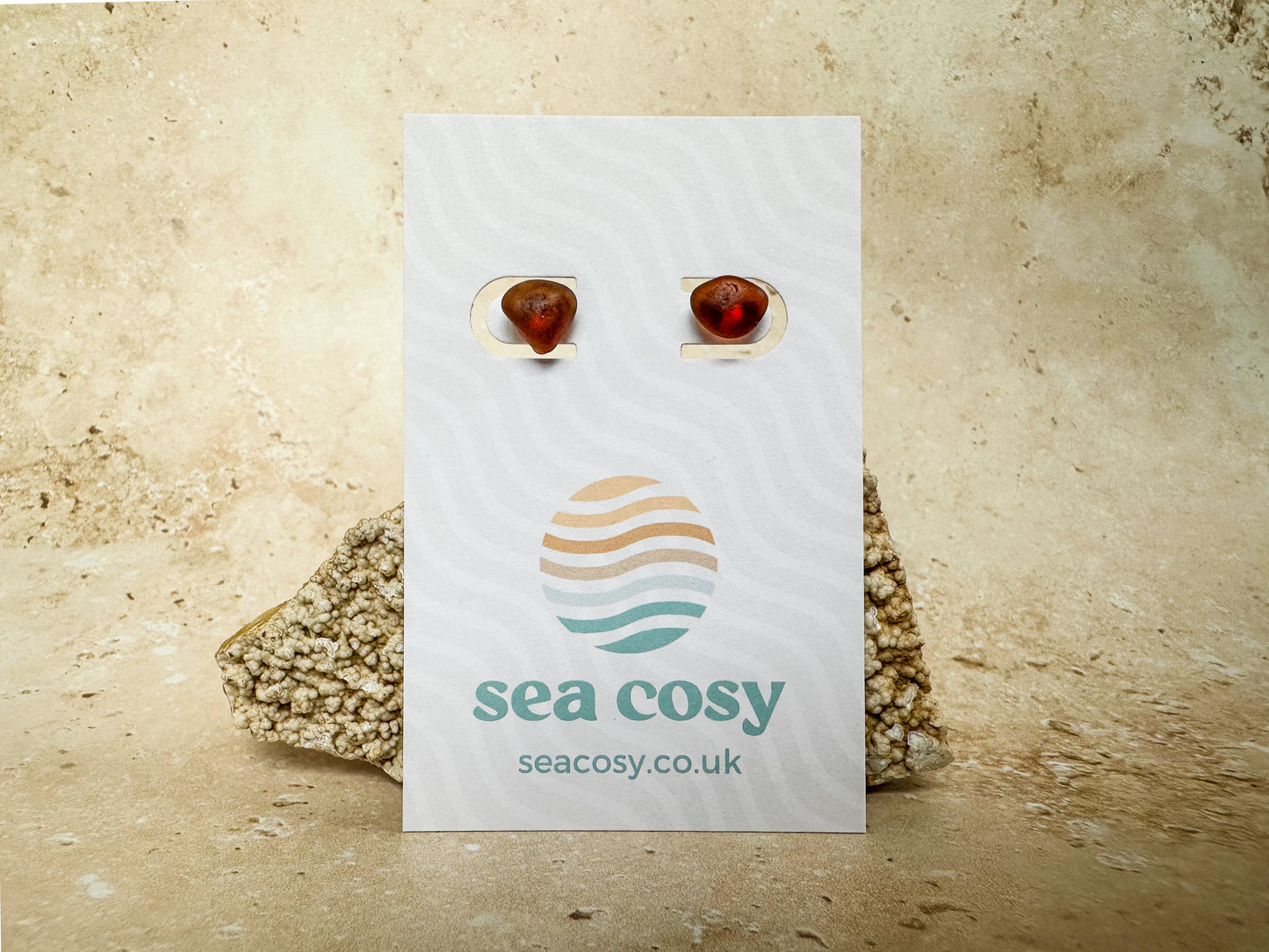 Sea glass earring studs