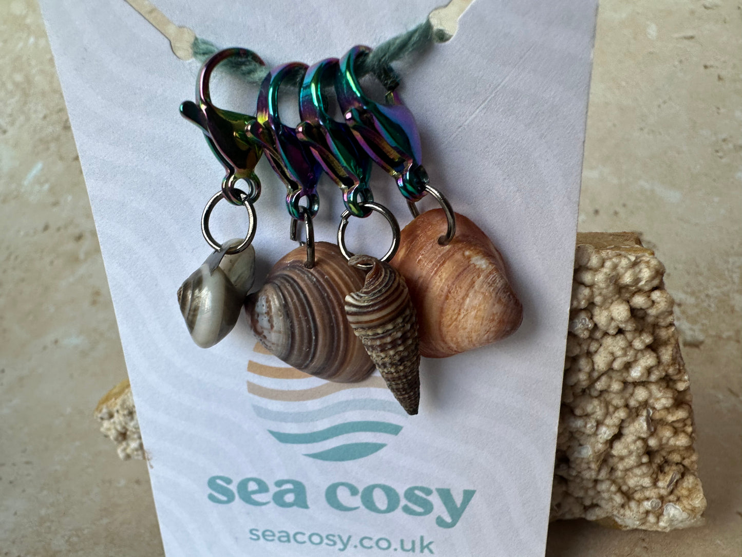 Sea shell crochet stitch markers
