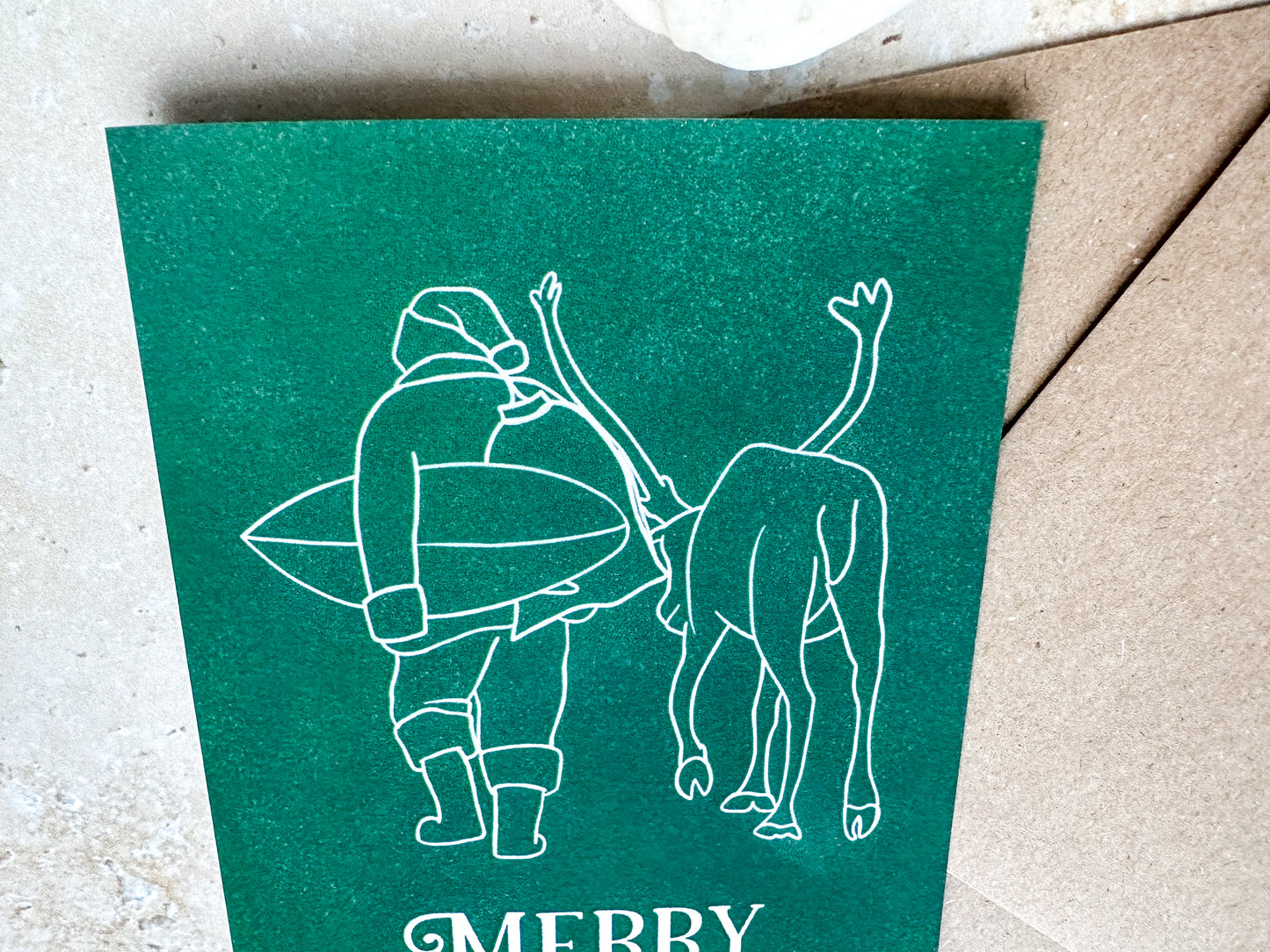 Surfing Santa Christmas card