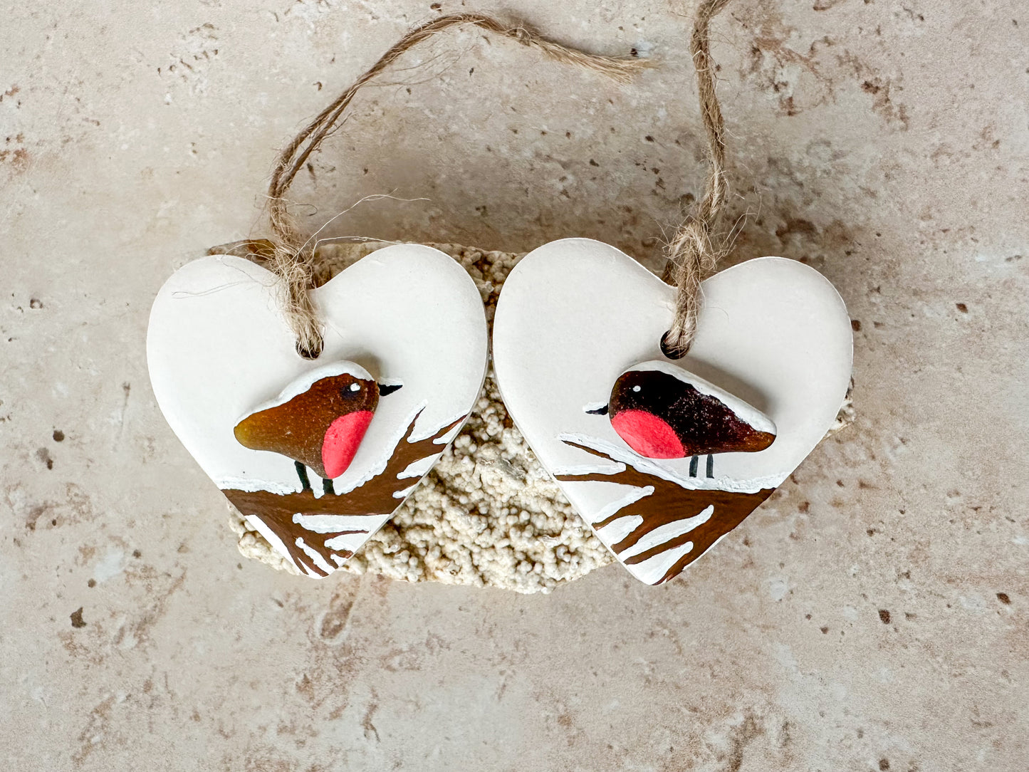 Sea glass robin ornament