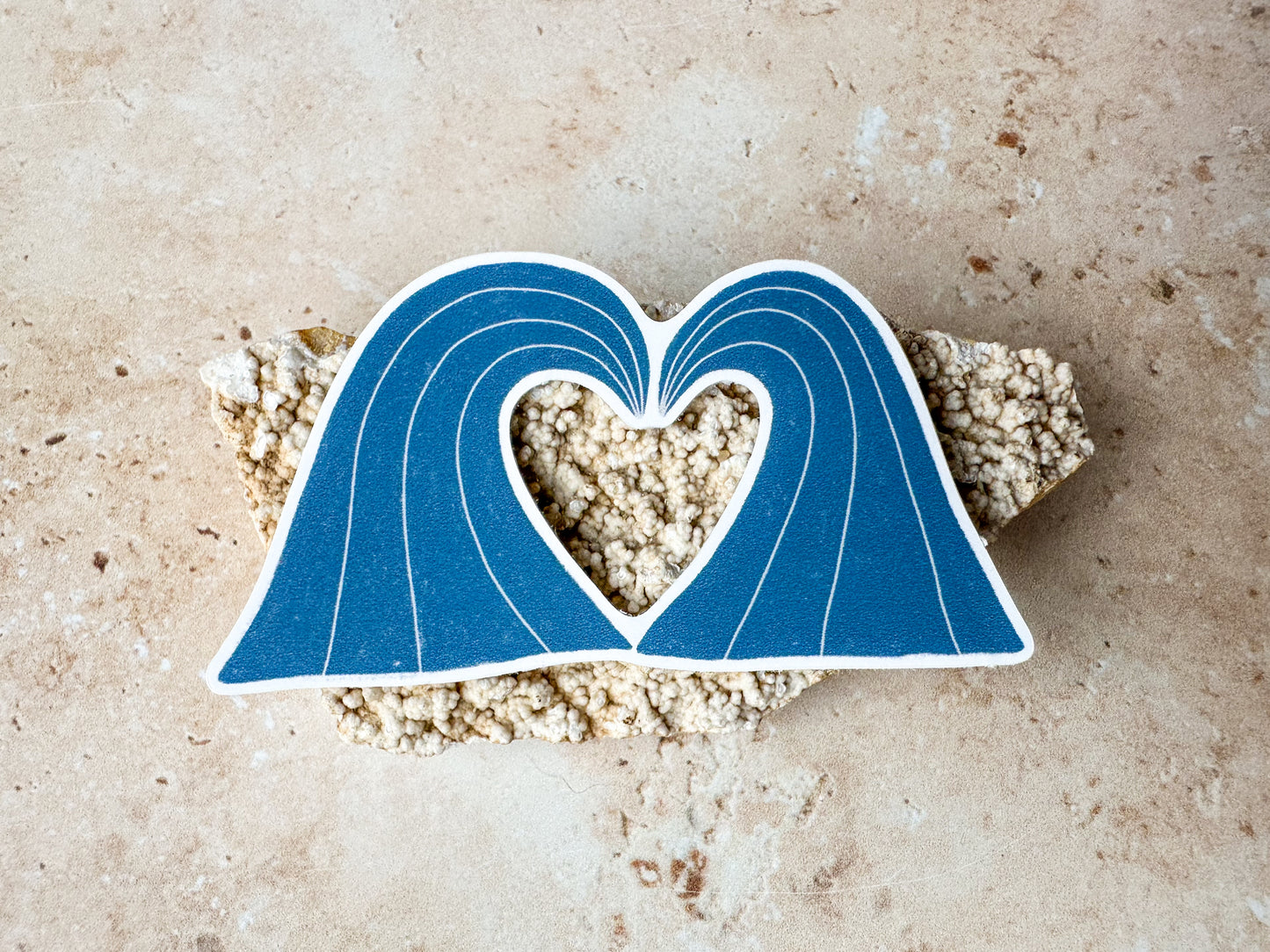 Wave heart sticker