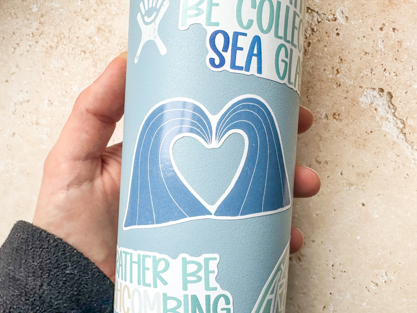 Wave heart sticker