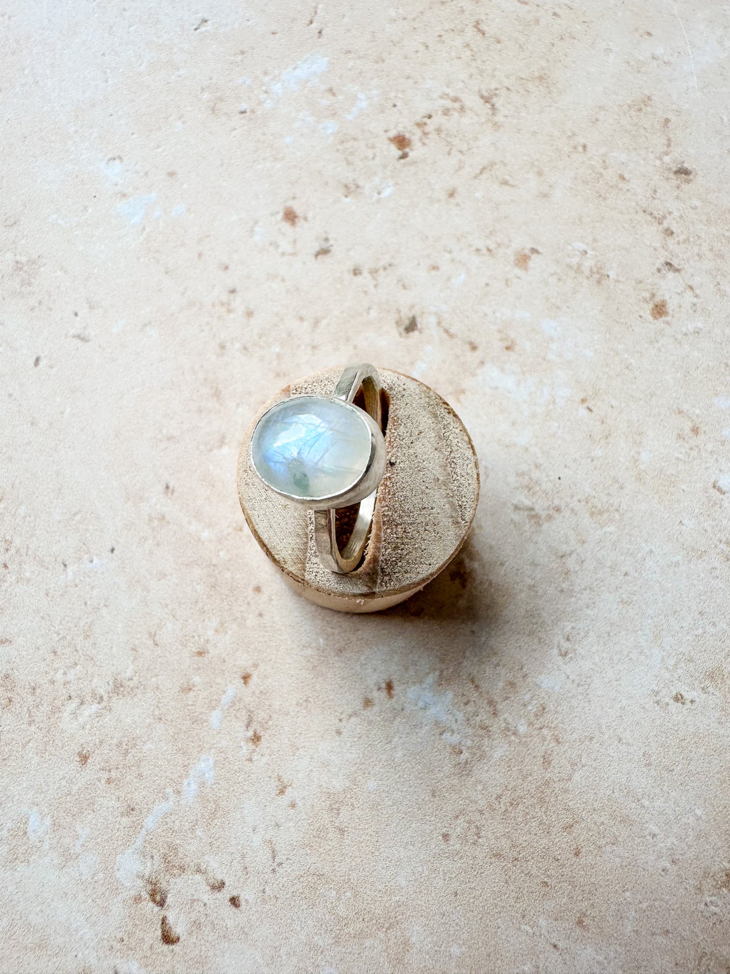 Sea sparkle moonstone ring, size M