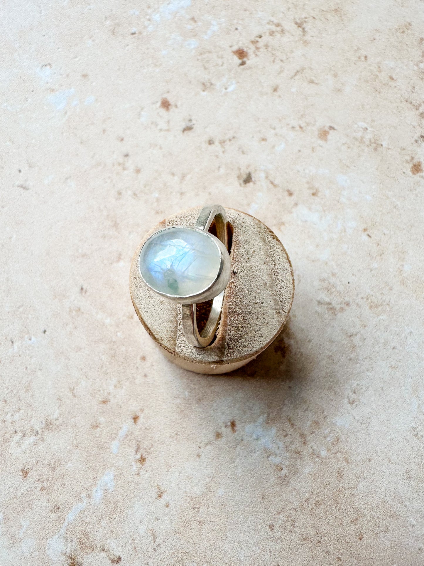 Sea sparkle moonstone ring, size M