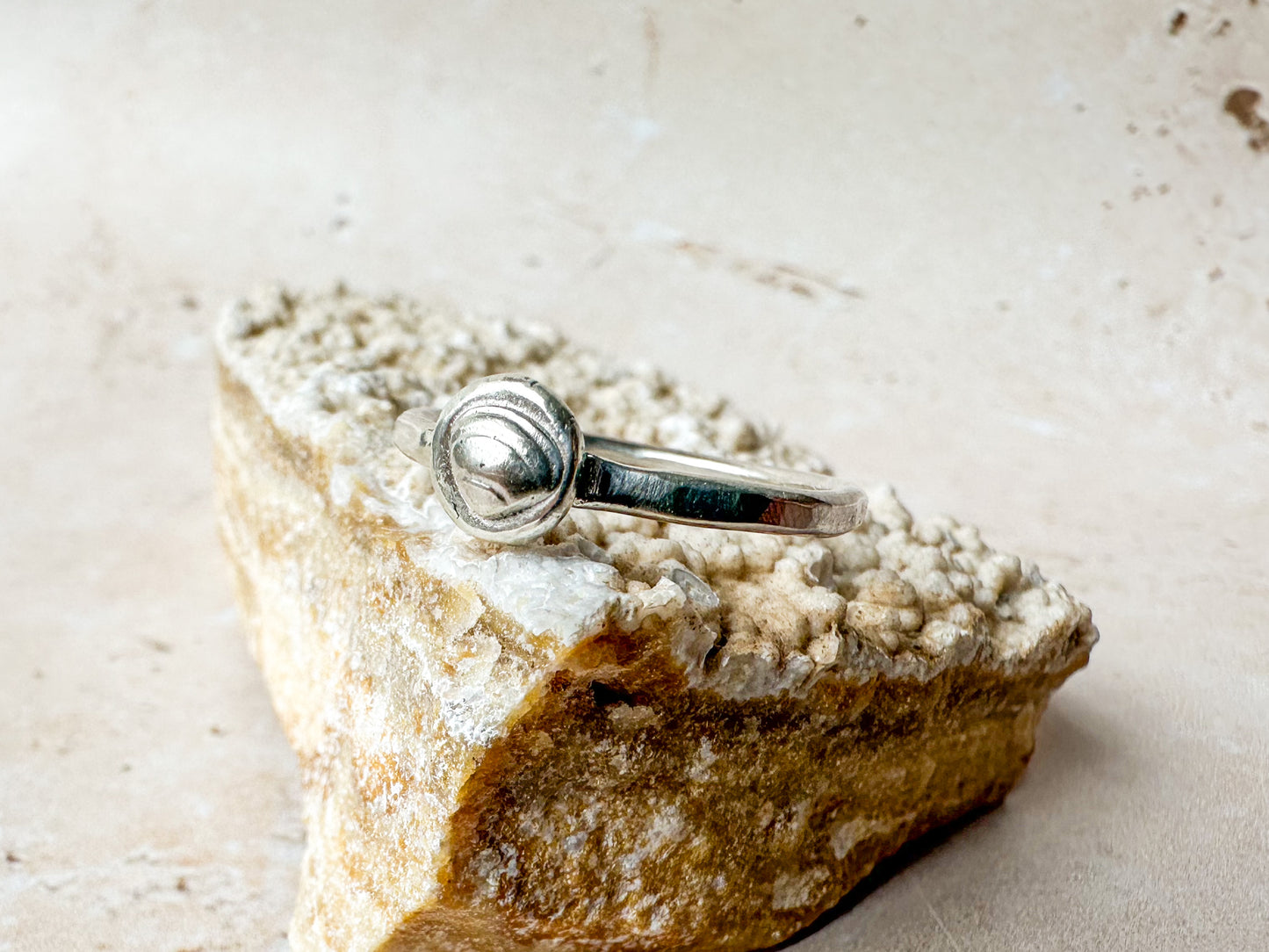 Silver sea shell ring, various sizes
