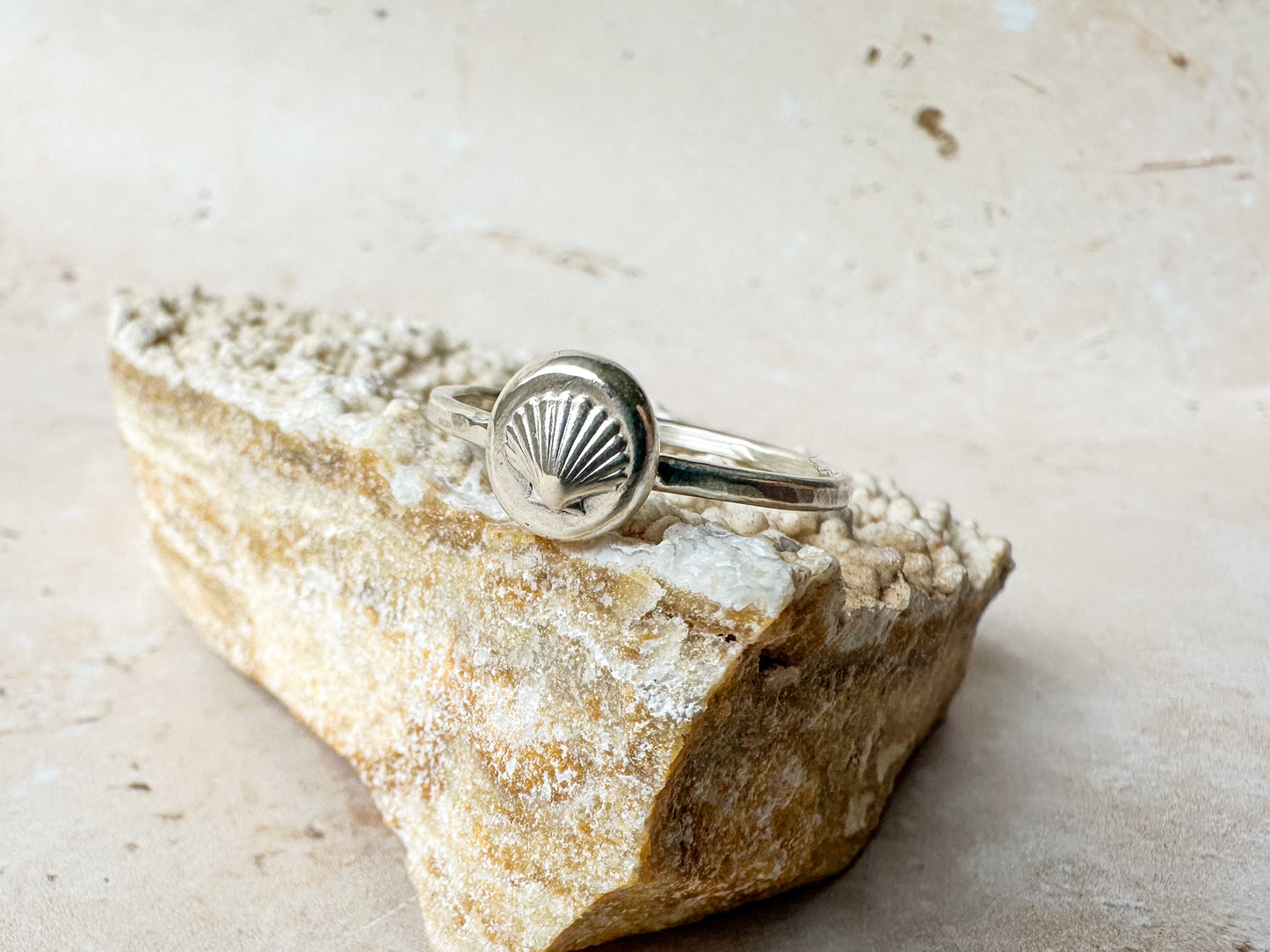 Silver sea shell ring, various sizes