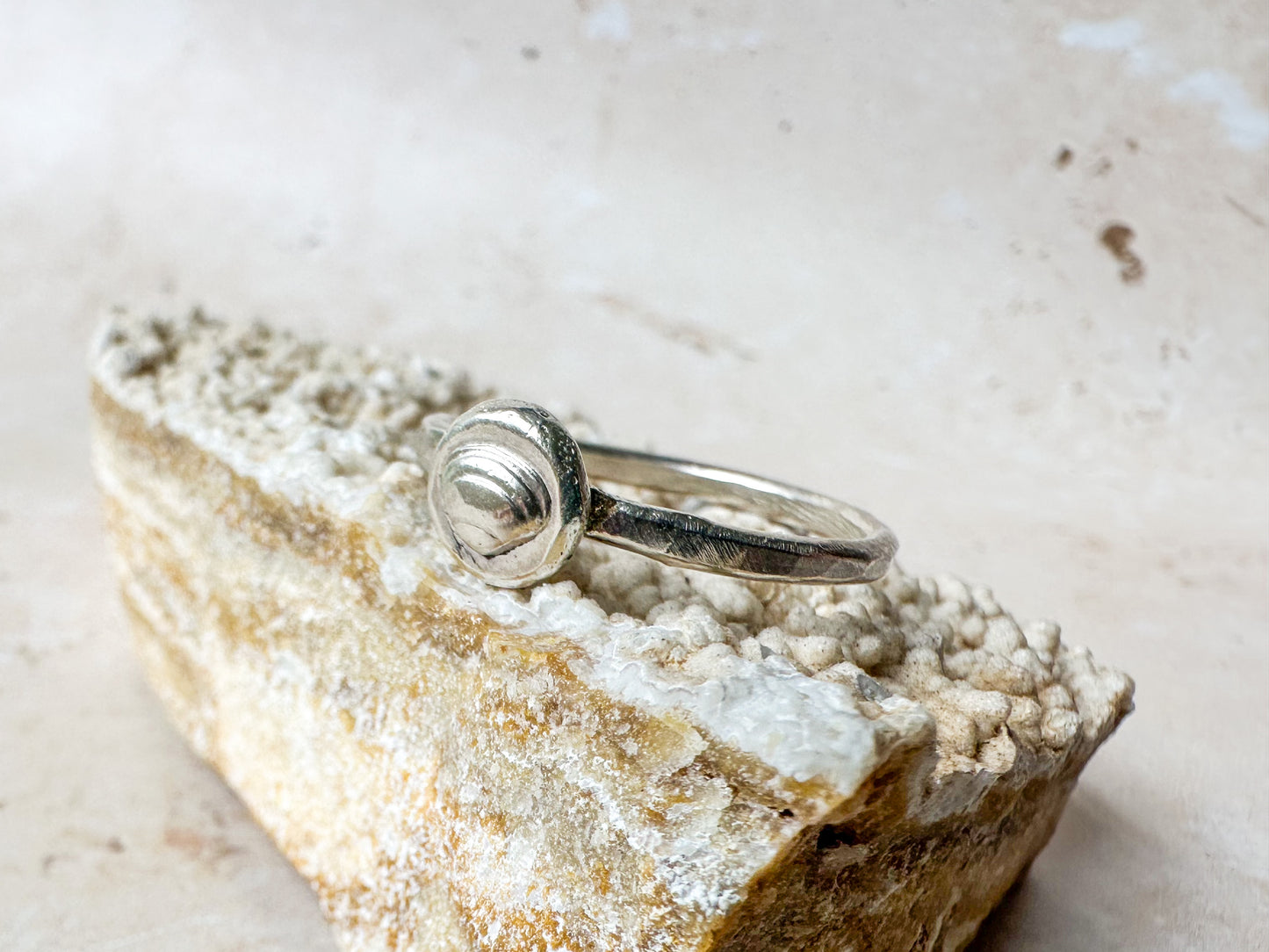 Silver sea shell ring, various sizes