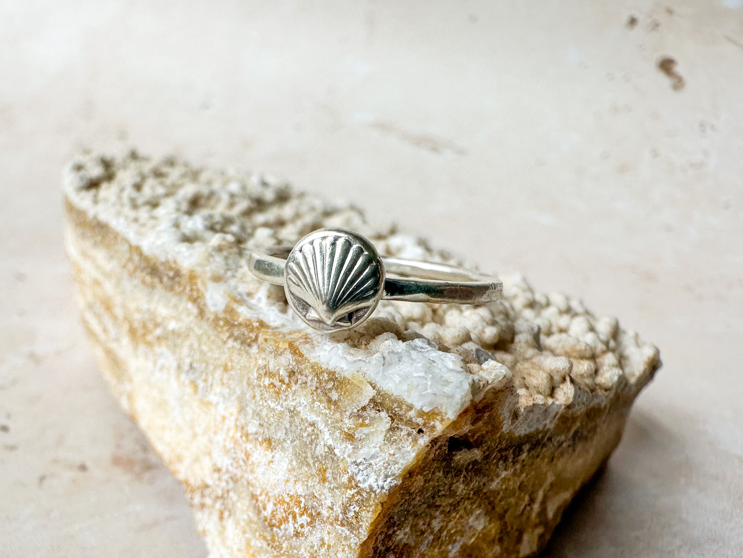Silver sea shell ring, various sizes