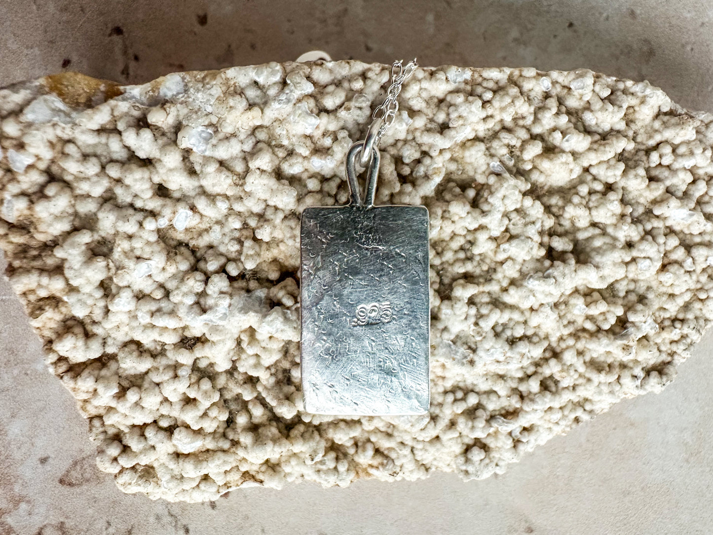 Seafoam sea glass and sterling silver necklace pendant