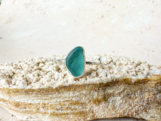 Rare light blue sterling silver ring size O