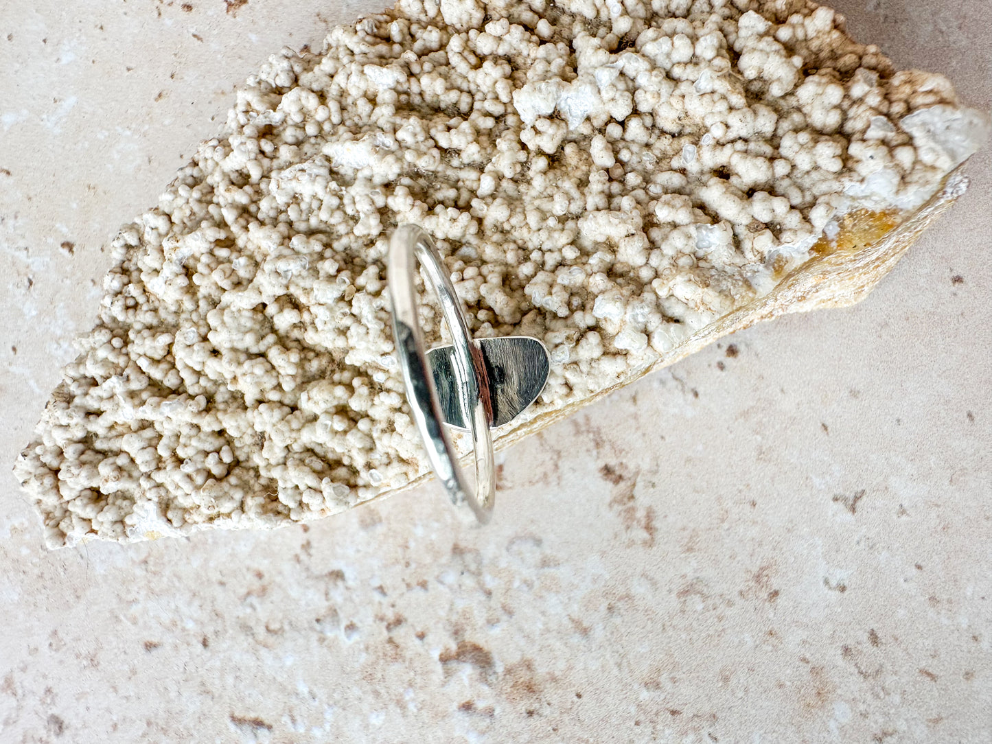 Rare light blue sterling silver ring size O