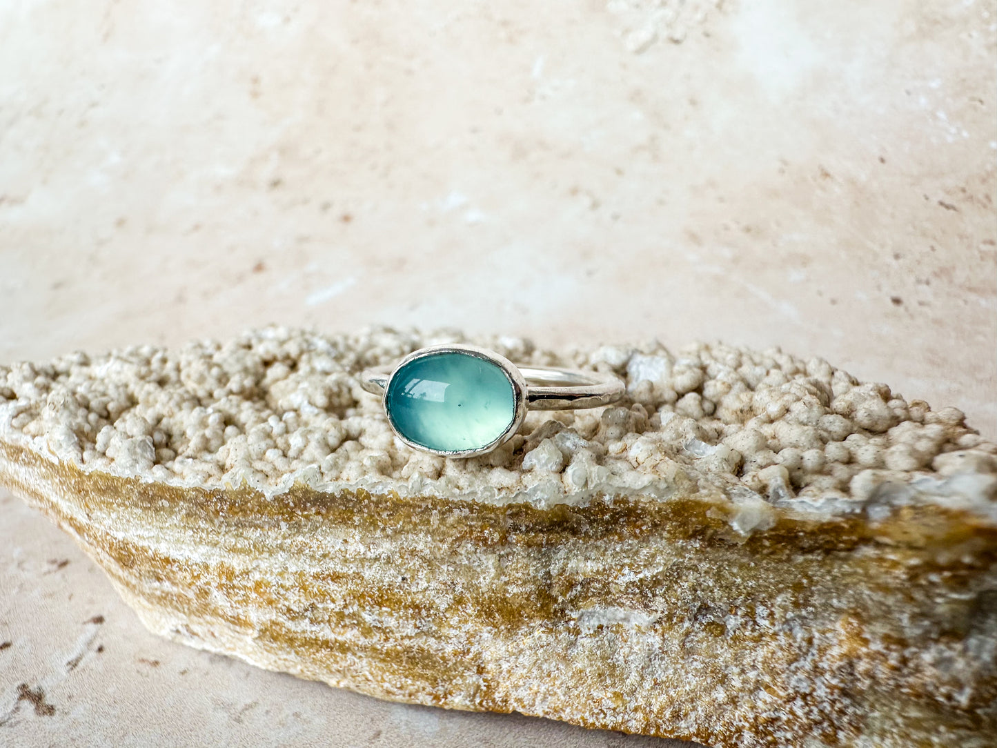 Blue chalcedony ring size L 1/2