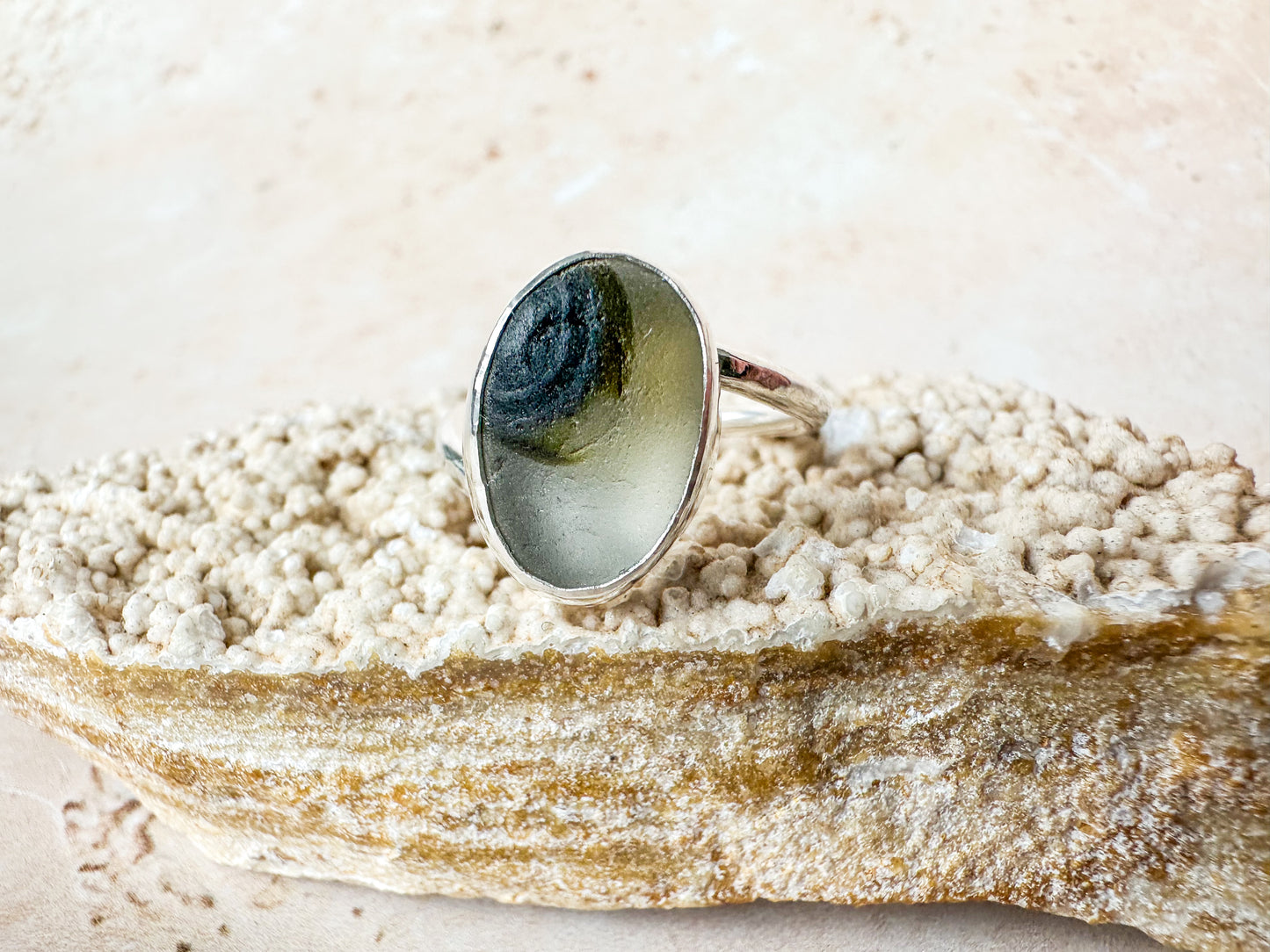 Rare Seaham multi sterling silver ring size Q